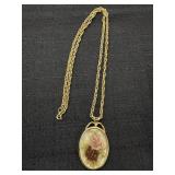 Victorian Reverse Rose Print Necklace