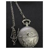 Quartz Fish Pocket Watch W/ Chain