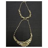 Vtg. Coro Faux Pearl Chain Necklace & colorful