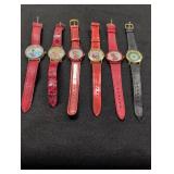 Variety of Christmas Watches w/ leather bands