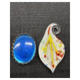 Murano Blown Glass Style Pendant & Blue