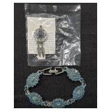 Navajo Style Turquoise Like Stone Bracelet &