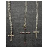(3) Cross Necklaces