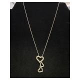 RGI 14K Three Falling Hearts Necklace
