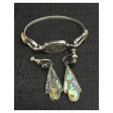 Avon Abalone Bracelet & iridescent Dangle Earrings
