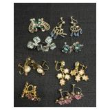 Variety of Vtg. Costume Screw Back Earrings