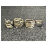 Vtg. Spoon Rings - one marked Wm. A Rogers