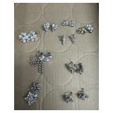 Clear Rhinestone Clip & Screw Back Earrings