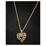 10K Heart Pendant & 12KT Chain