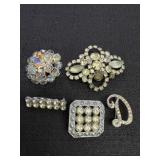 Clear Rhinestone Brooch Pins