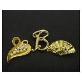 B Initial, Joan Sturgeon & Faux Pearl Cluster