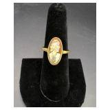 BDA 14K Cameo Ring w/ Diamond Chip