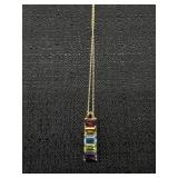 14K EMA Gold Chain & Gemstone Pendant
