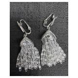 Sarah Coventry Silver Tone Tassel Earrings