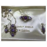 Lovely Jewels by Lucien Set - Necklace, Brooch,