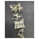 4 pairs of Clear Crystal Rhinestone Earrings