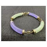 Marked 10K Lavender/ Jade Bracelet