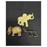 (3) Elephant Brooch Pins