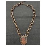 Dom Lady Amber Fire Cameo Chunky Chain Necklace