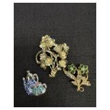 Teapot & Flower Bouquets Brooch Pins