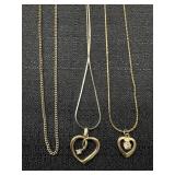 Gold Tone Heart Necklaces & Chain
