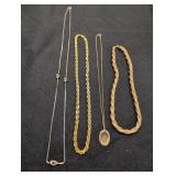 Gold-Tone Costume Necklaces one w/ pendant
