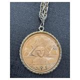 12KT GF Pyramid & Sphinx Necklace