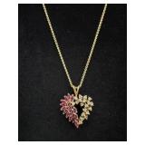 14K Gold Necklace Chain & Unmarked Heart Pendant