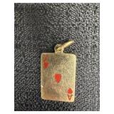 14KT Gold Ace of Heart Pendant