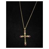 14K Cross Pendant & 14K Necklace Chain