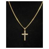 Marked 750 Gold Necklace Chain & 10K Diamond