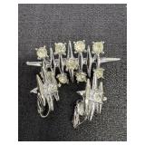Brooch Pin & Clip On Earring Set