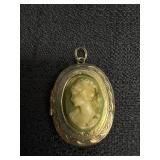 Victorian Gold Tone Cameo Locket