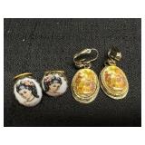 Vtg. Gold Tone Clip On Earrings
