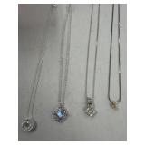 (4) Silver Tone Necklaces