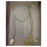 (5) Gold Tone Necklaces