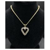 14KT Gold Chain & 10K Diamond Heart Pendant