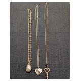 Avon Gold-Tone Chain Necklaces w/ Pendants