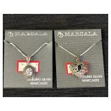 2 Sterling Silver Marcasite necklaces, new.