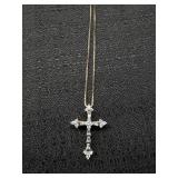 925 RJ CZ Cross Necklace & Chain