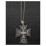 925 Sterling Necklace Chain & 925 China Cross