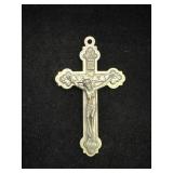 Marked Italy Silver tone Crucifix Pendant