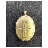 14K GF Crucifix Locket