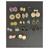 17 pairs of clip earrings, variety