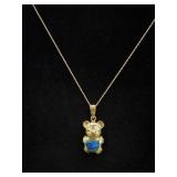 14K Opal Teddy Pendant w/ 14K Gold Chain