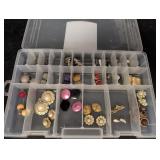 Lg Assort. of Clip-On Earrings in plastic case