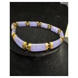10K Gold Lavender Jadeite Bracelet