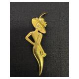 Gold Tone Lady Remington Brooch