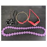 Beaded Necklaces Red w/ Gold accent, black beaded