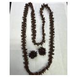 Hawaiian Koa Seed Necklace & Earrings